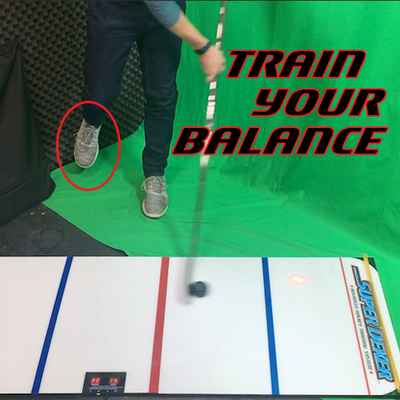 Stickhandling on One Foot for Balance and Core Strength