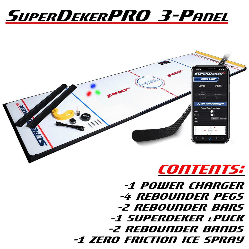 SuperDekerPRO 3 Panel Advanced Hockey Training System Stick Hand