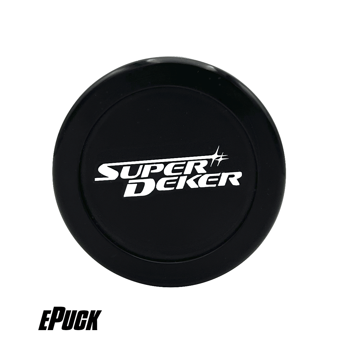 The regulation weight ePuck for SuperDeker is the ideal puck for stickhandling trainers that help with hockey training and skills.