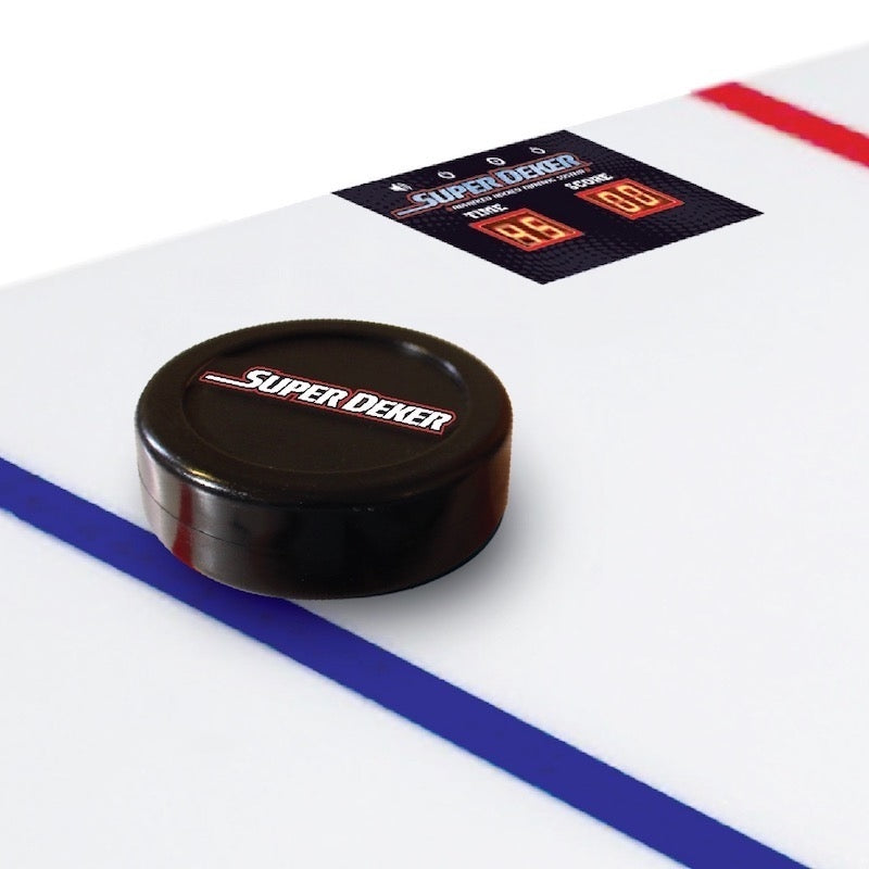 SuperDeker Puck for Off Ice Stickhandling Drills is the same weight of a regulation puck, making it the perfect stickhandling accessory for fast-hands training.